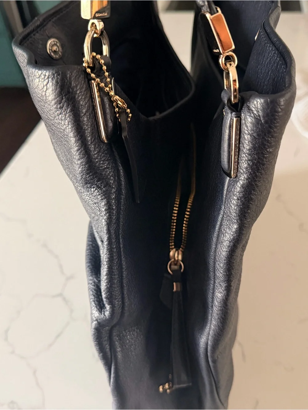 Coach Madison Phoebe Pebbled Leather Satchel